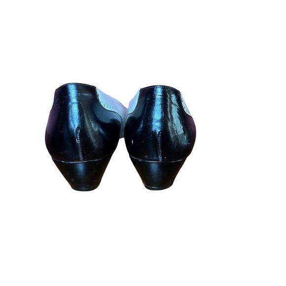 Rare Salvatore Ferragamo Kitten Heels Black - White Size 7 - 7.5 - Picture 4 of 11